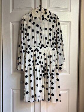 Polka dots tiered dress